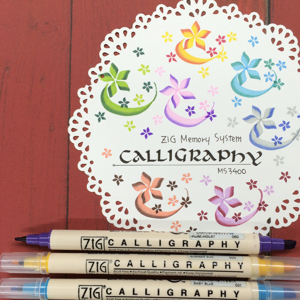 Skrautskriftarpennasett (24 litir)