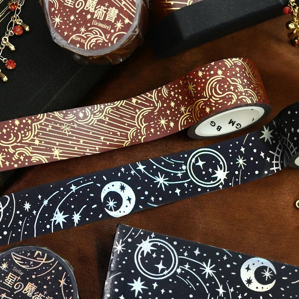 Skrautlímband (20mm x 5m) - gylltir galdrar