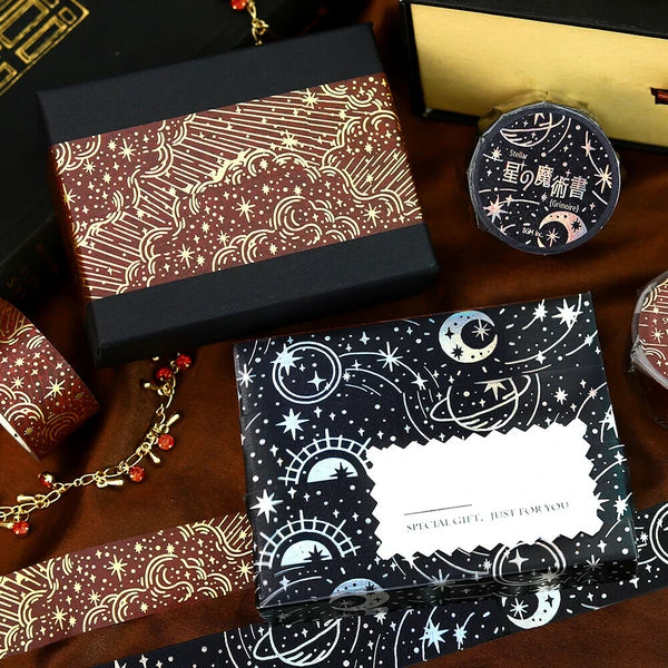 Skrautlímband (20mm x 5m) - gylltir galdrar