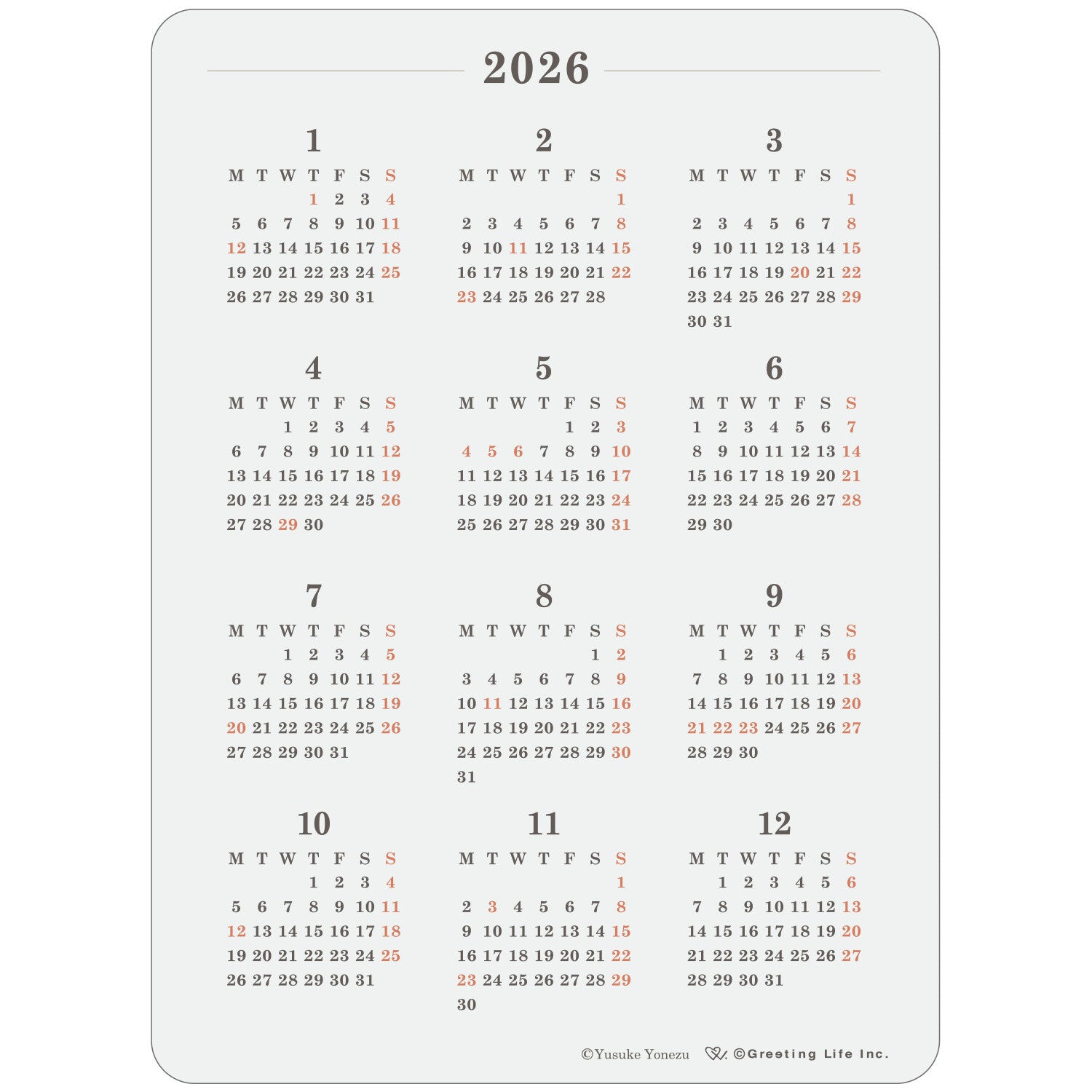 2026 dagbókarlímmiðar (A6) myndskreyttir