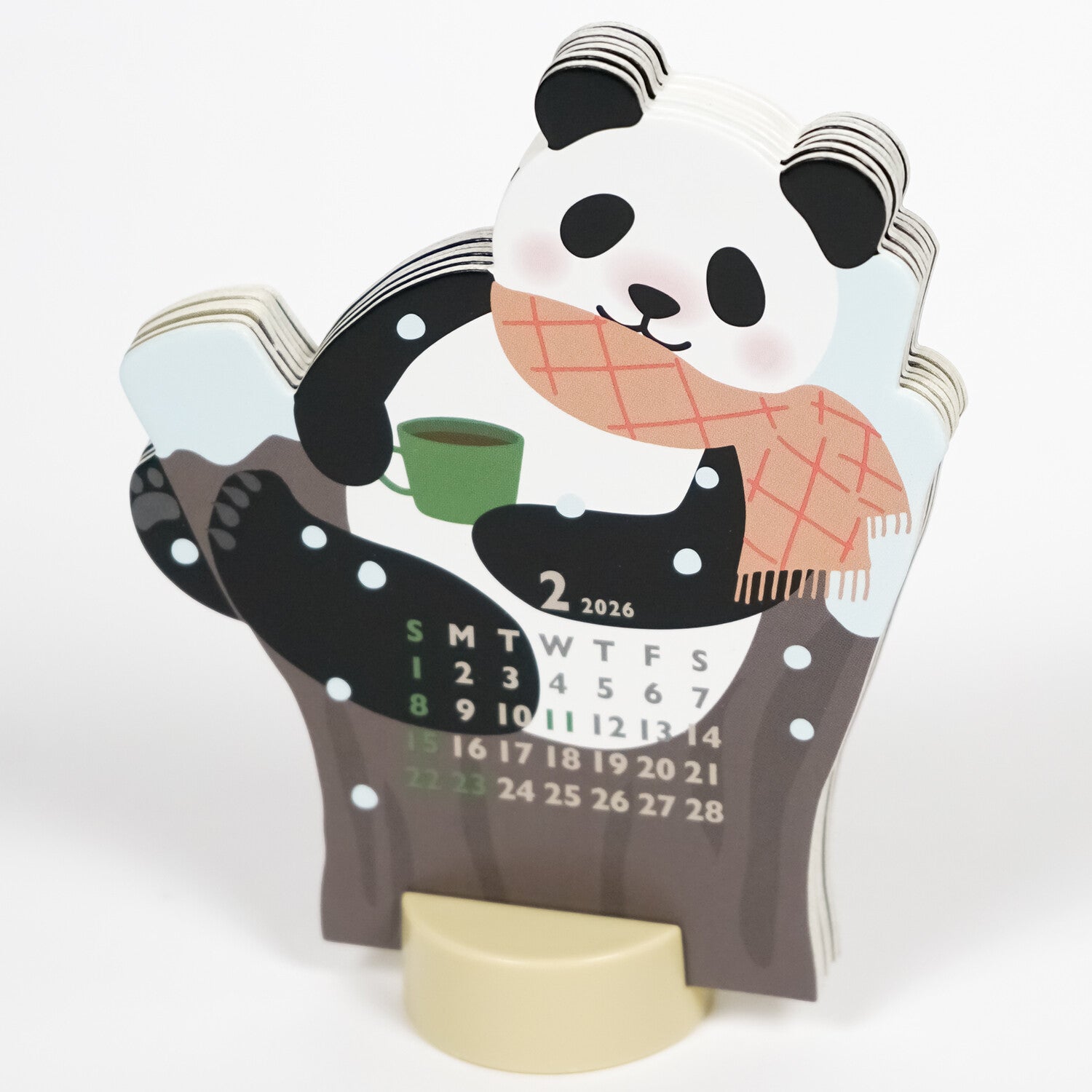 Borðdagatal 2026 - liggjandi panda