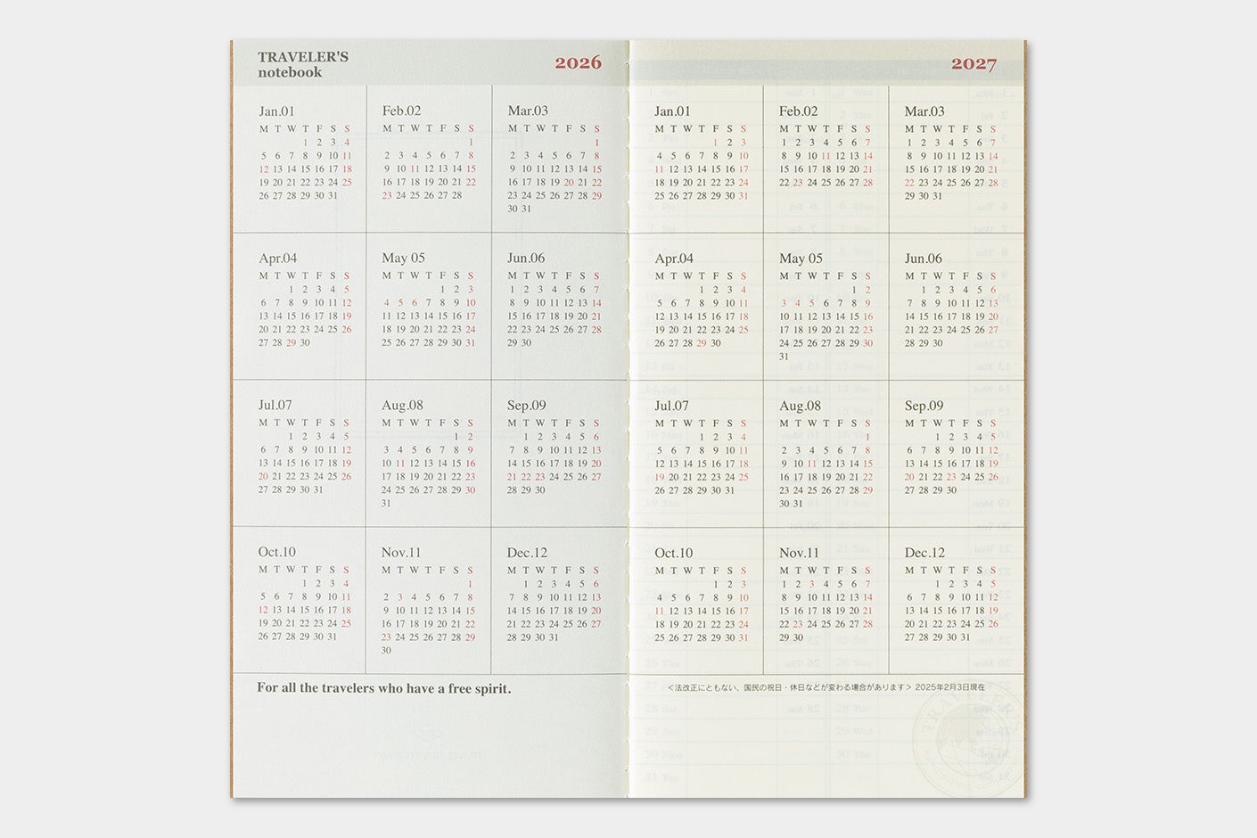 TRC 2026 Weekly + Memo Diary Regular Size (forpöntun/pre-order)