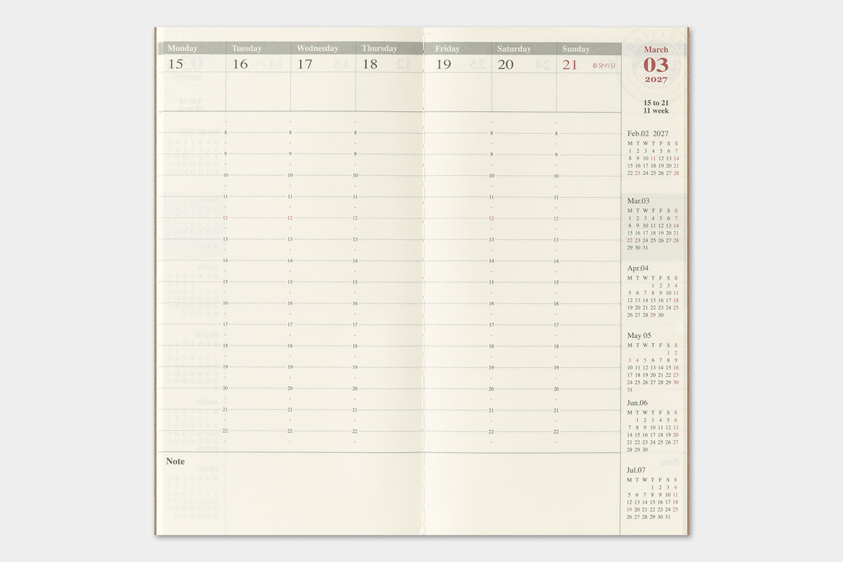 Traveler's Company 2027 Weekly Vertical (Regular Size) - forpöntun