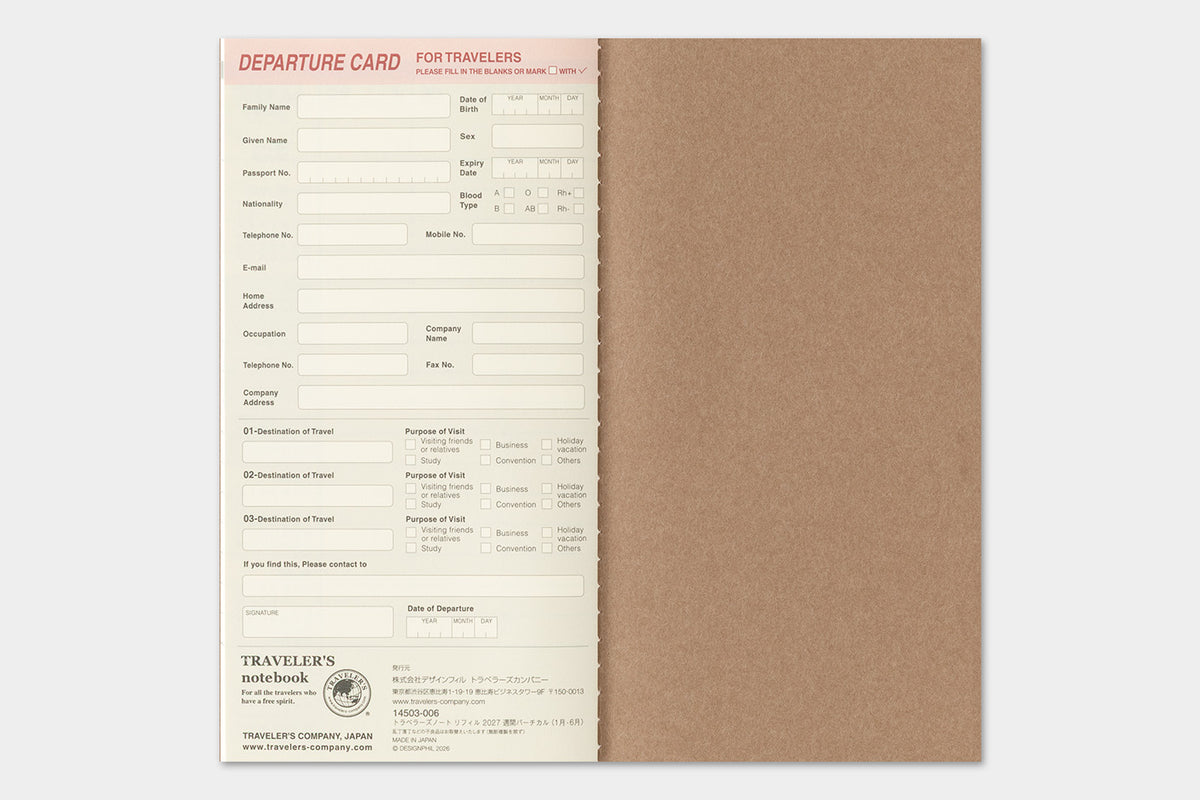 Traveler's Company 2027 Weekly Vertical (Regular Size) - forpöntun