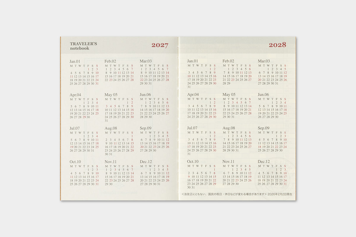Traveler's Company 2027 Monthly (Passport Size) - forpöntun