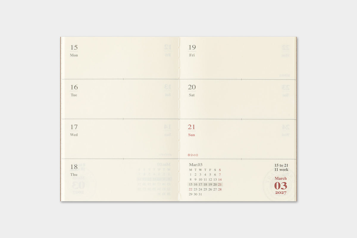 Traveler's Company 2027 Weekly (Passport Size) - forpöntun