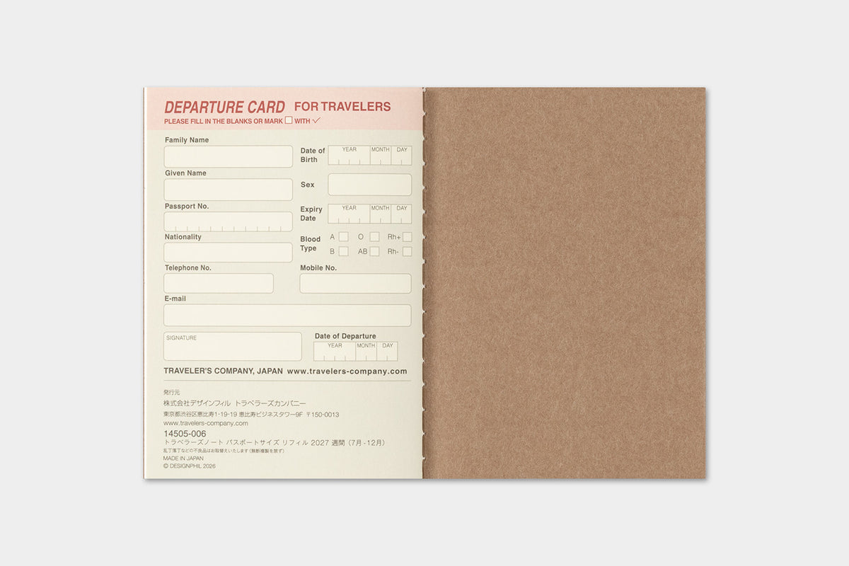 Traveler's Company 2027 Weekly (Passport Size) - forpöntun