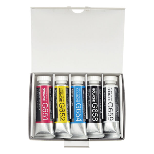 Holbein gvass (Artists' Gouache) 5 x 15ml - Primary