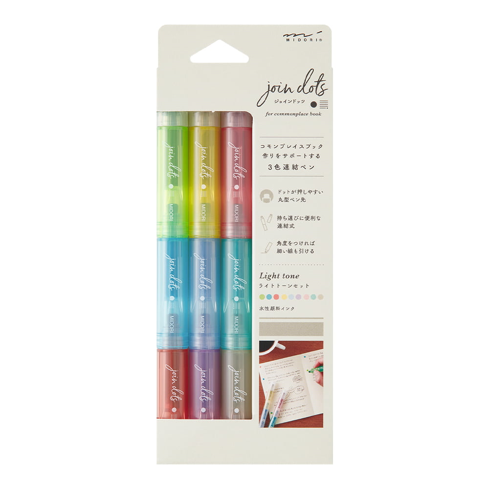 Connecting Pen Join Dots 3-Pack Light Tones