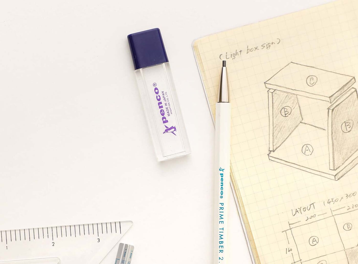 Prime Timber skrúfblýantur 2.0mm (hvítur með bláu)