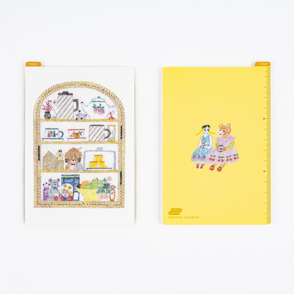 iyo okumi: Hobonichi Pencil Board for A6 Size (Happy Tea Time - Teapot Shelf)