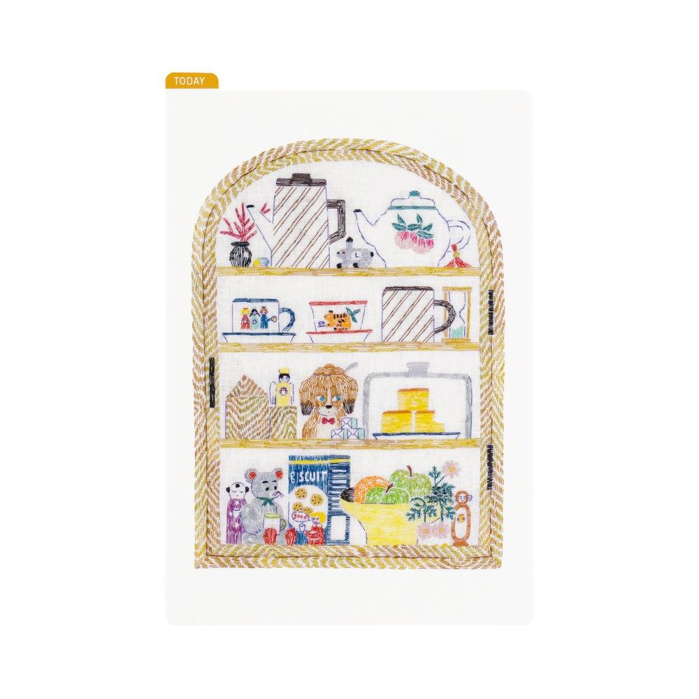 iyo okumi: Hobonichi Pencil Board for A6 Size (Happy Tea Time - Teapot Shelf)