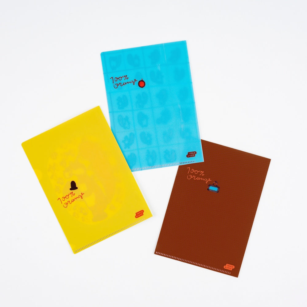 100%ORANGE: Hobonichi Folder Set of 3 for A6 Size (Squirrel’s Moving Day)