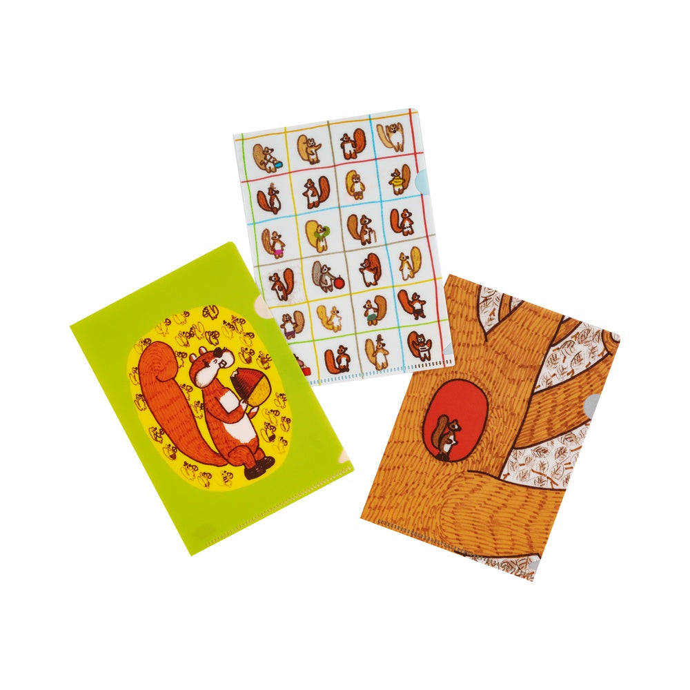 100%ORANGE: Hobonichi Folder Set of 3 for A6 Size (Squirrel’s Moving Day)