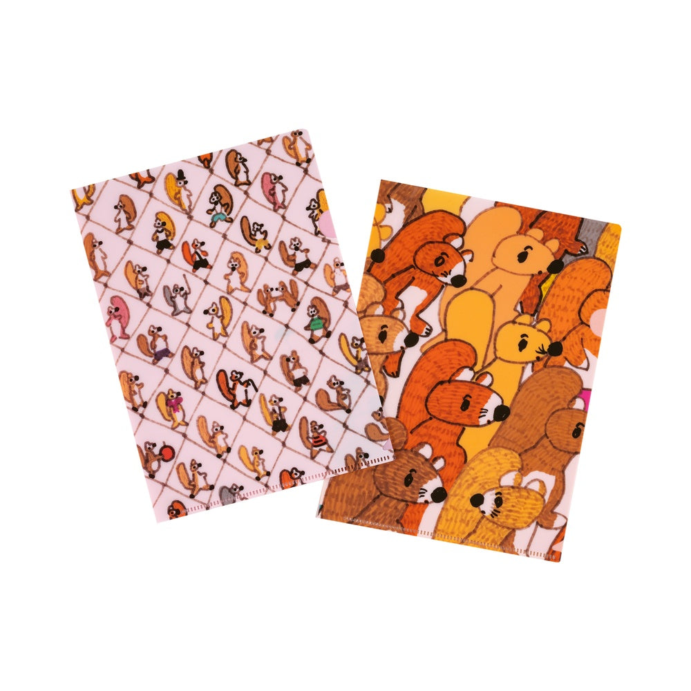 100%ORANGE: Hobonichi Folder Set of 2 for A5 Size (Squirrel Squadron)