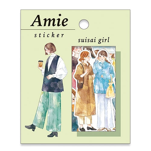 Límmiðar (40 í pakka) - vatnslita stelpur