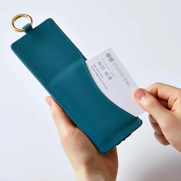 EMILy flatt pennaveski (blá-grátt)