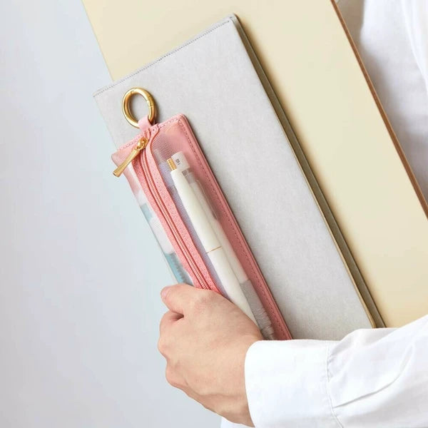 EMILy flatt pennaveski (blá-grátt)