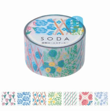 SODA: Glært límband með frímerkja mynstri