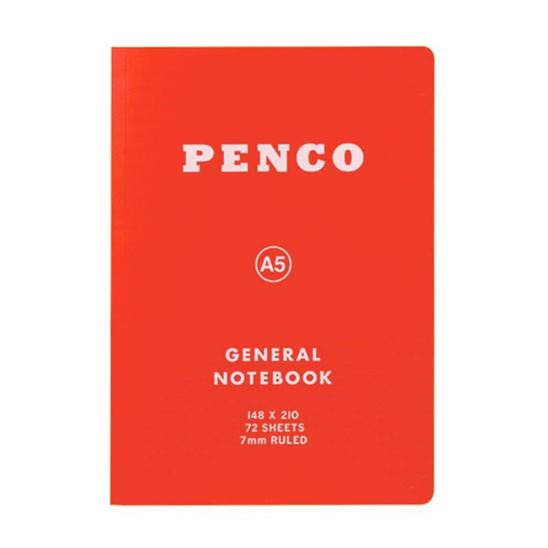 Penco PP línustrikuð glósubók (A5) Red