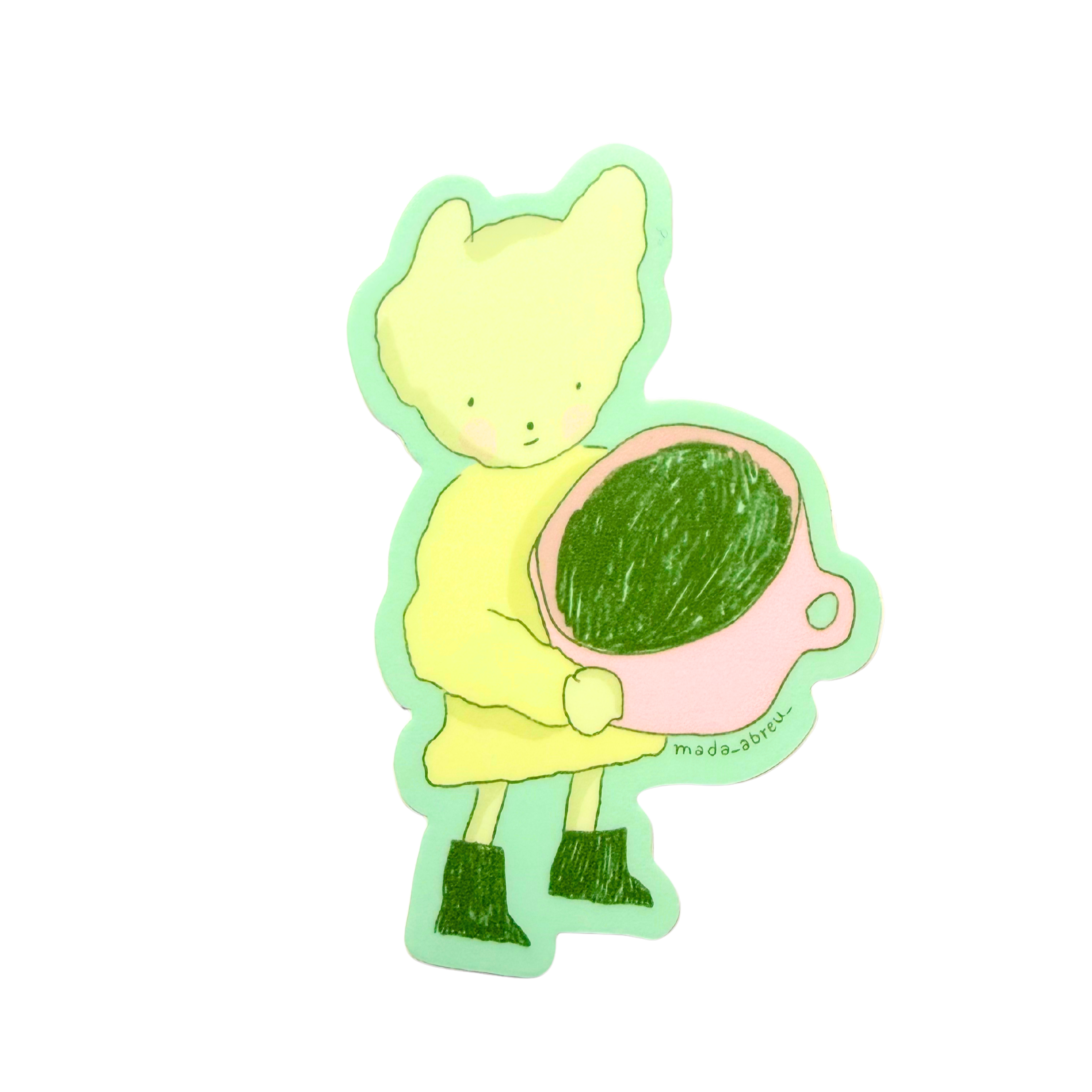 Mada Abreu stór límmiði - bangsi og matcha