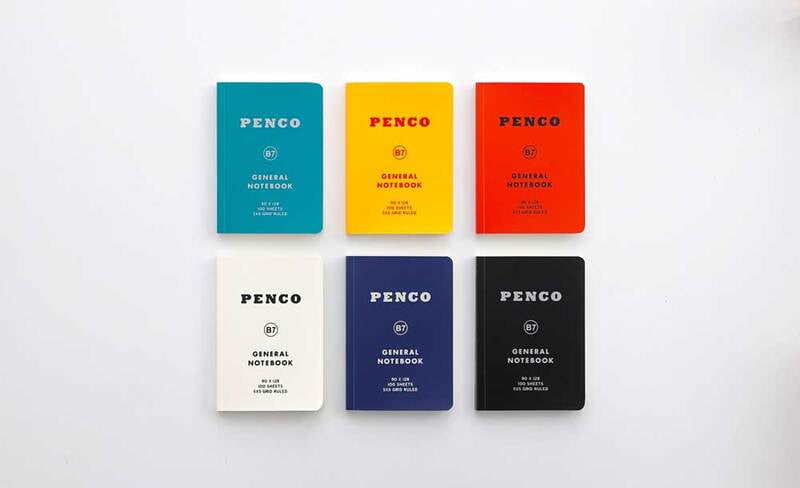 Penco PP rúðustrikuð glósubók (B7) Black