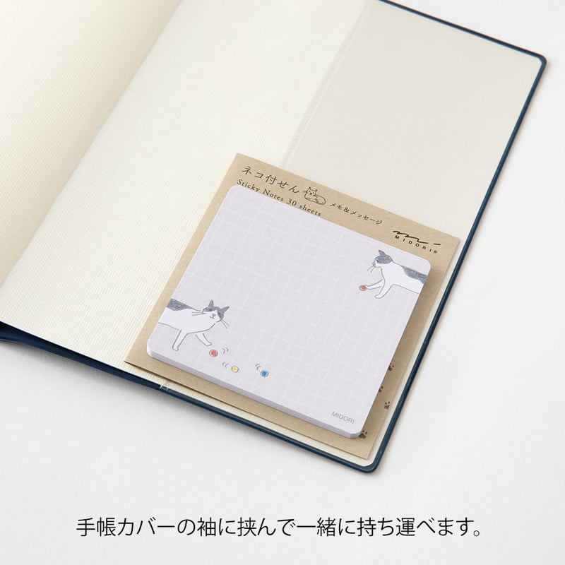 Minnismiðar með lími - kisi og bolti