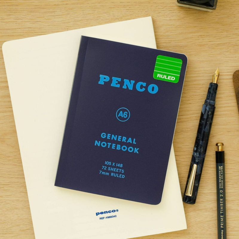 Penco PP línustrikuð glósubók (A6) Navy