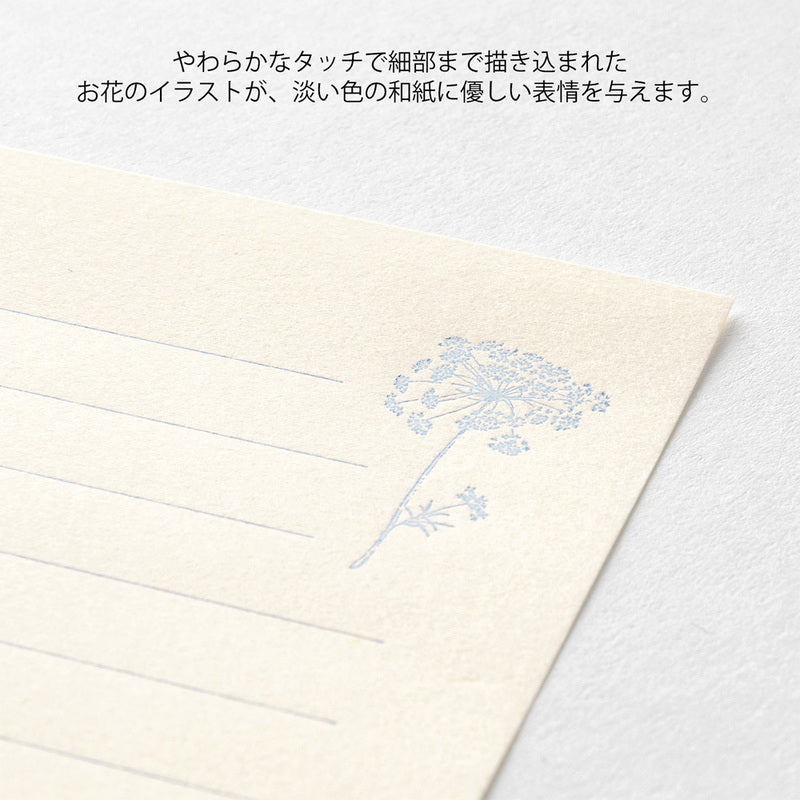 Bréfsefni úr japönskum washi pappír - blóm