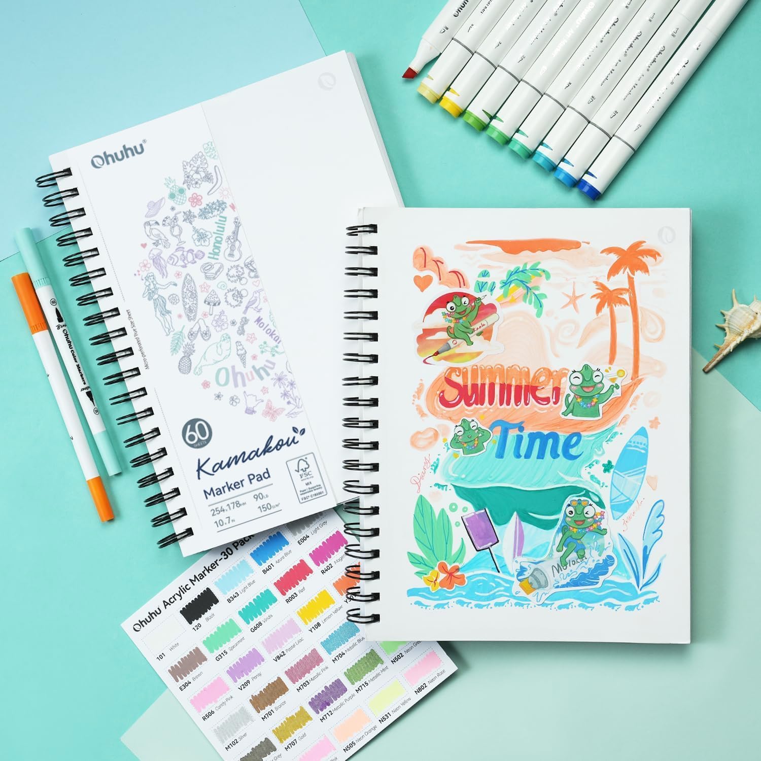 Ohuhu skissubók fyrir tússpenna (150gsm) 254x178mm