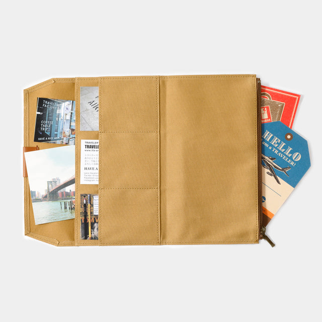 TF Traveler's Notebook Cotton Zipper Case Regular Size - BEIGE