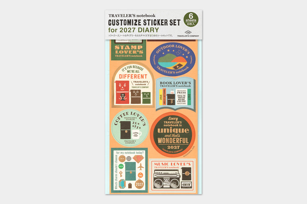 Traveler's Company Customized Sticker Set for Diary 2027 - forpöntun