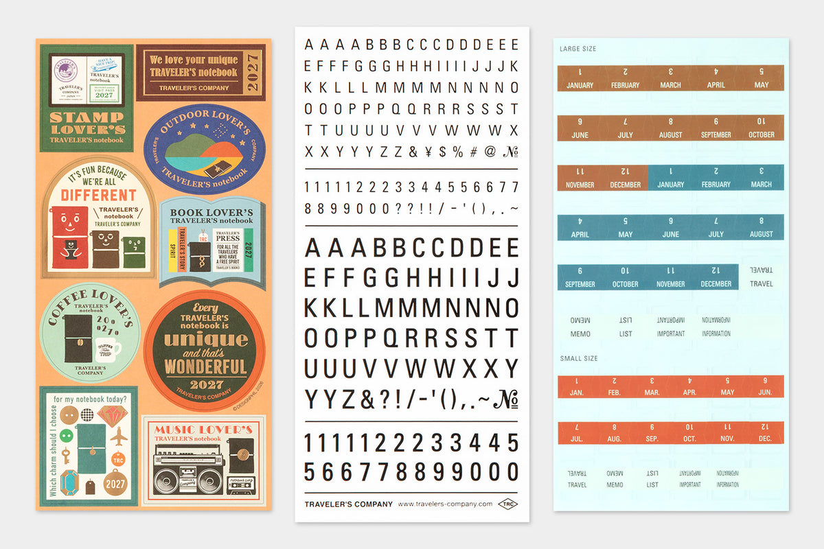 Traveler's Company Customized Sticker Set for Diary 2027 - forpöntun