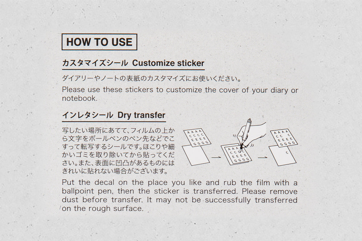Traveler's Company Customized Sticker Set for Diary 2027 - forpöntun