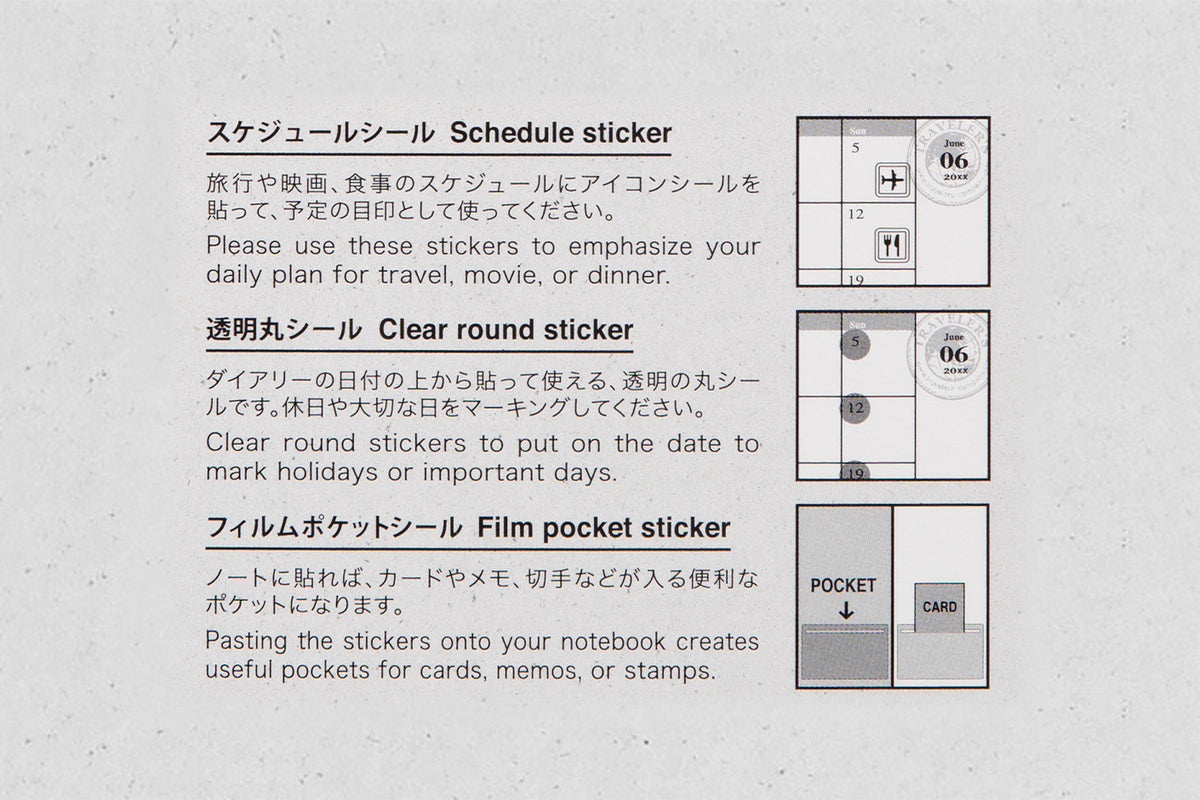 Traveler's Company Customized Sticker Set for Diary 2027 - forpöntun