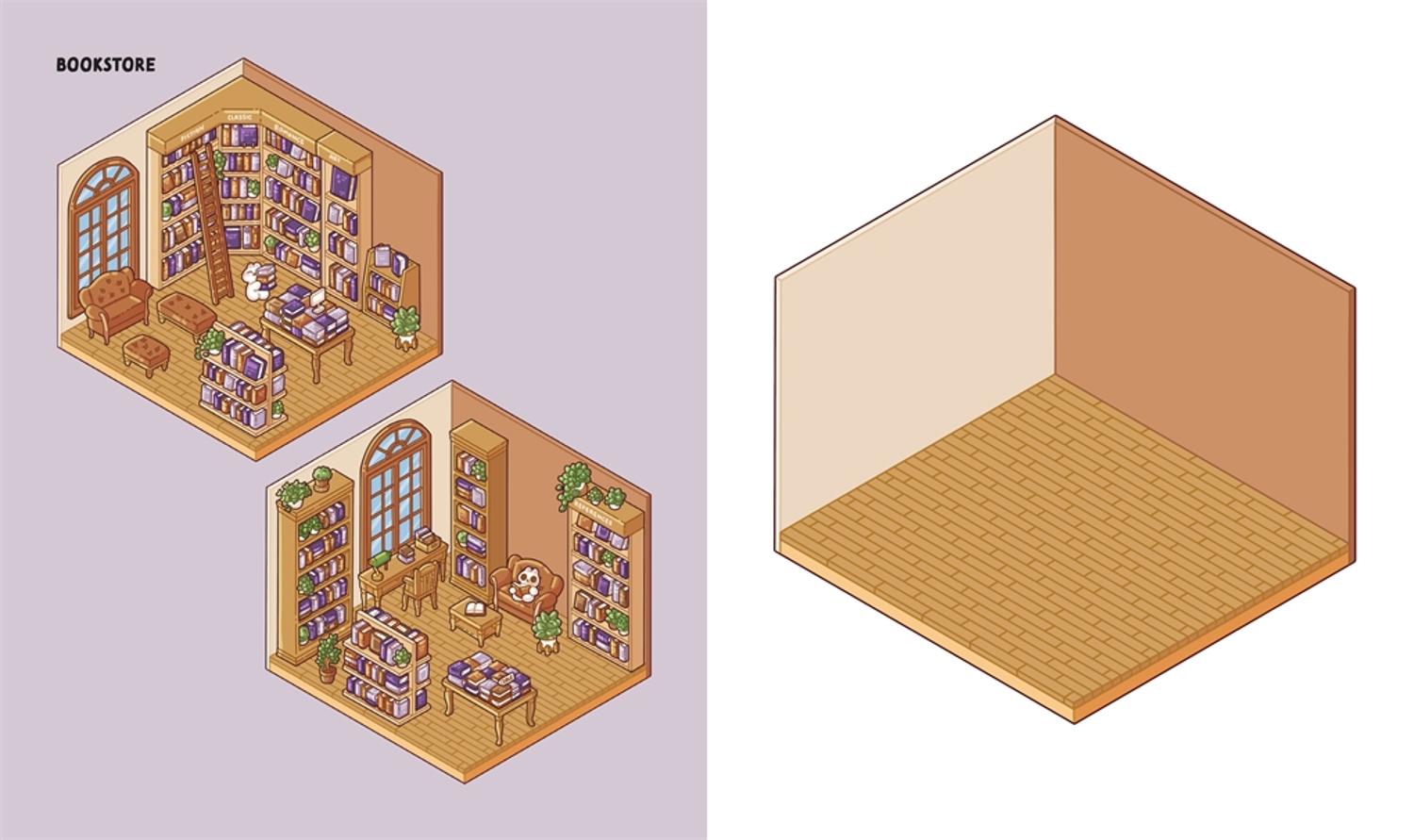 Límmiðabók - litla herbergið (búðu til þinn eigin heim)