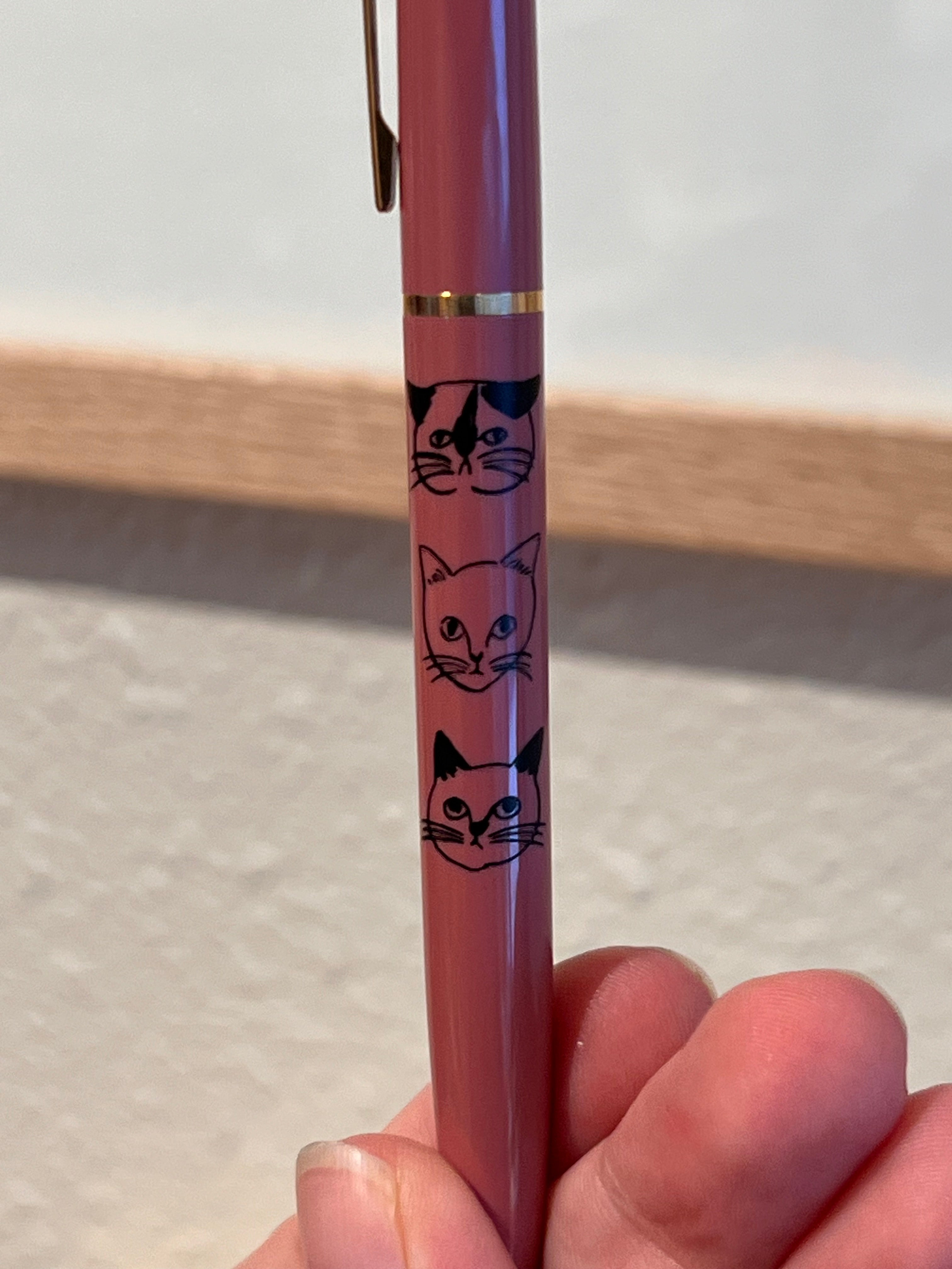 Kúlupenni með kisu 0.5mm bleikrauður