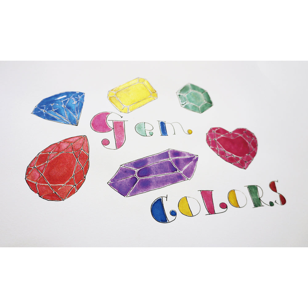 Gem glitrandi vatnslitir (6 lita sett)