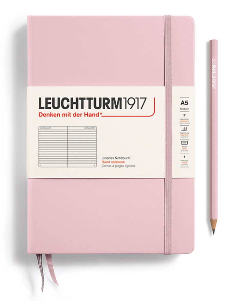 Leuchtturm1917 (A5) harðkápa línustrikuð - Powder