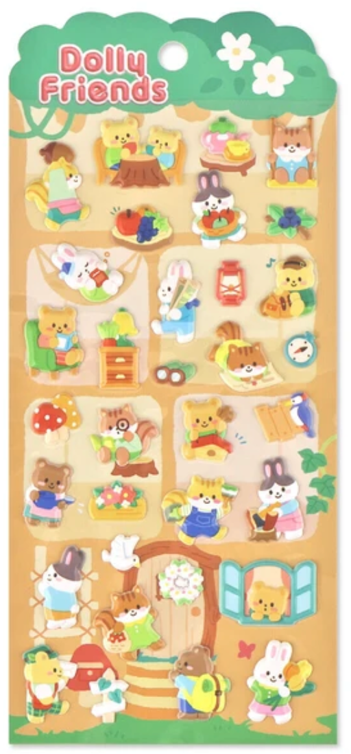 3d límmiðar - Dollý í skóginum