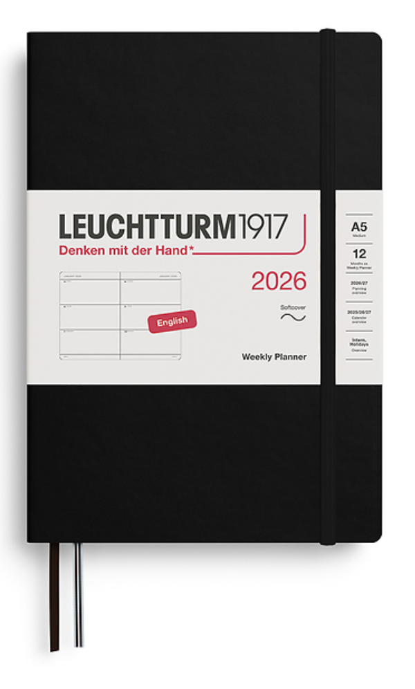 Leuchtturm1917 2026 dagbók (A5) Black