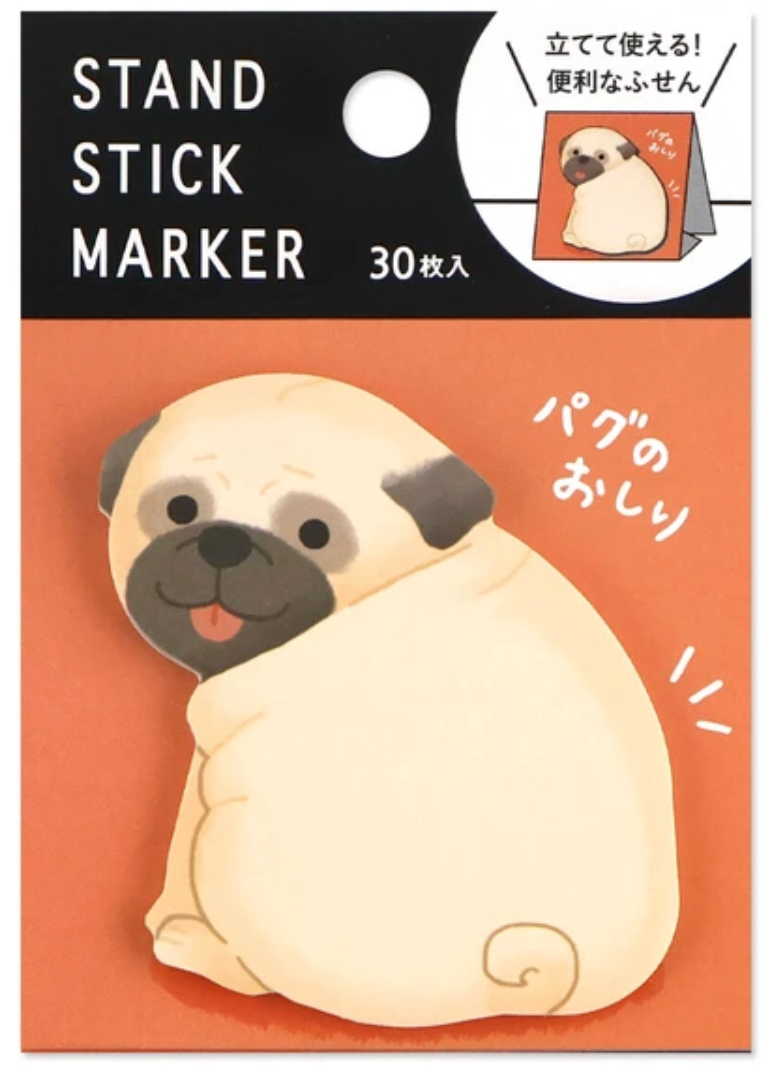 Minnismiðar með lími - pug