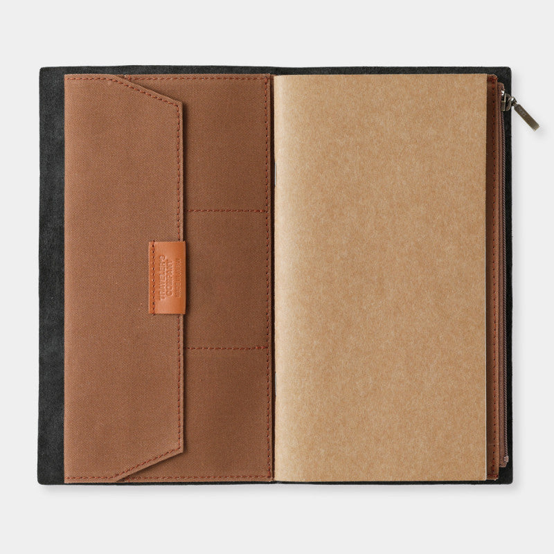 TF Traveler's Notebook Cotton Zipper Case Regular Size - COFFEE