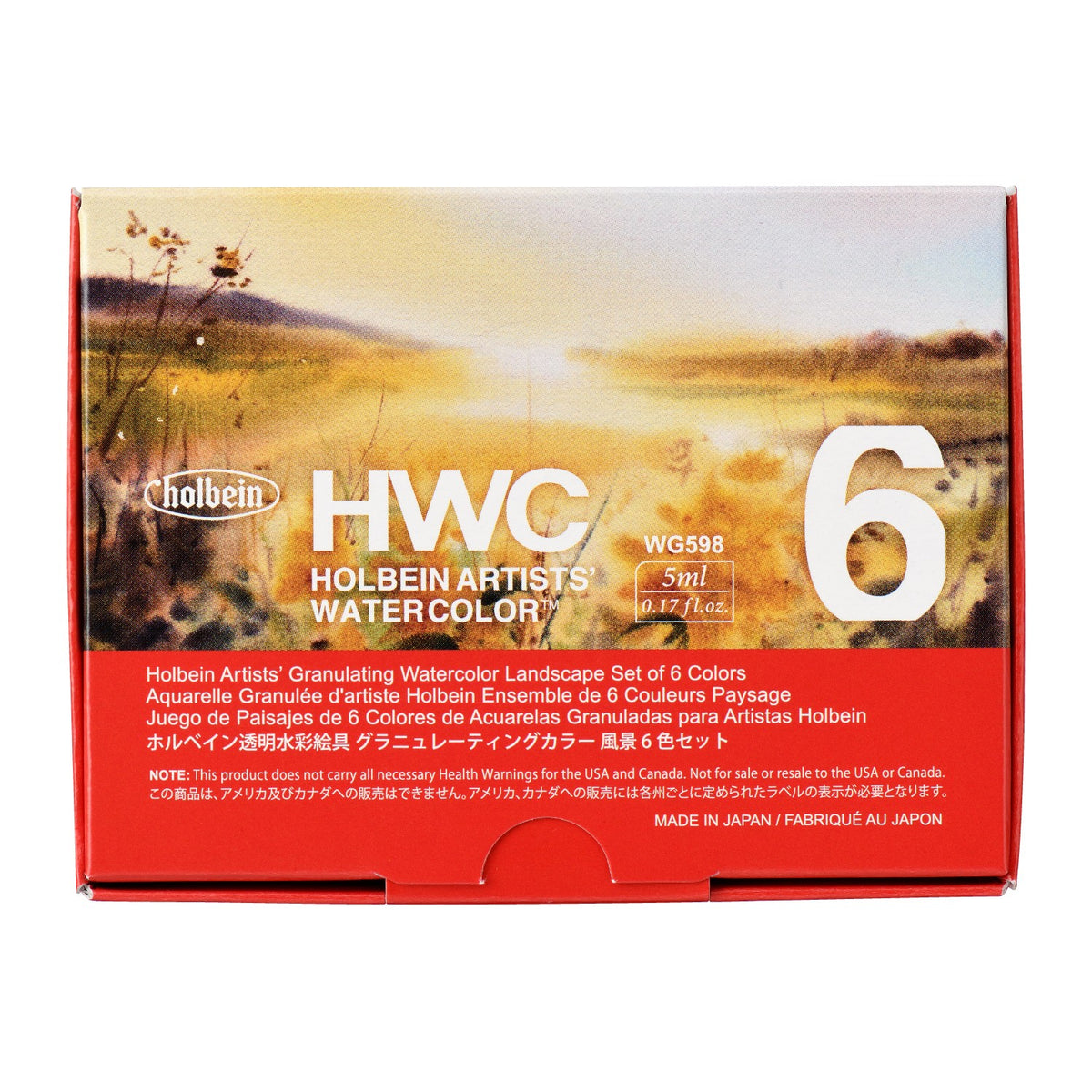 Holbein vatnslitasett (Artists’ Granulating Watercolor) 6 x 5ml - Landscape