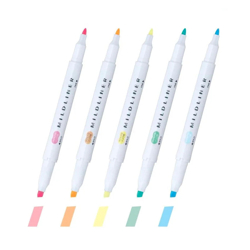 MILDLINER yfirstrikunarpennar (5stk) - Fluorescent