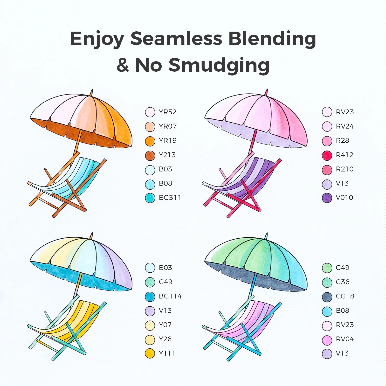 Ohuhu Honolulu S Alcohol Markers 48-Color, Brush & Soft Chisel