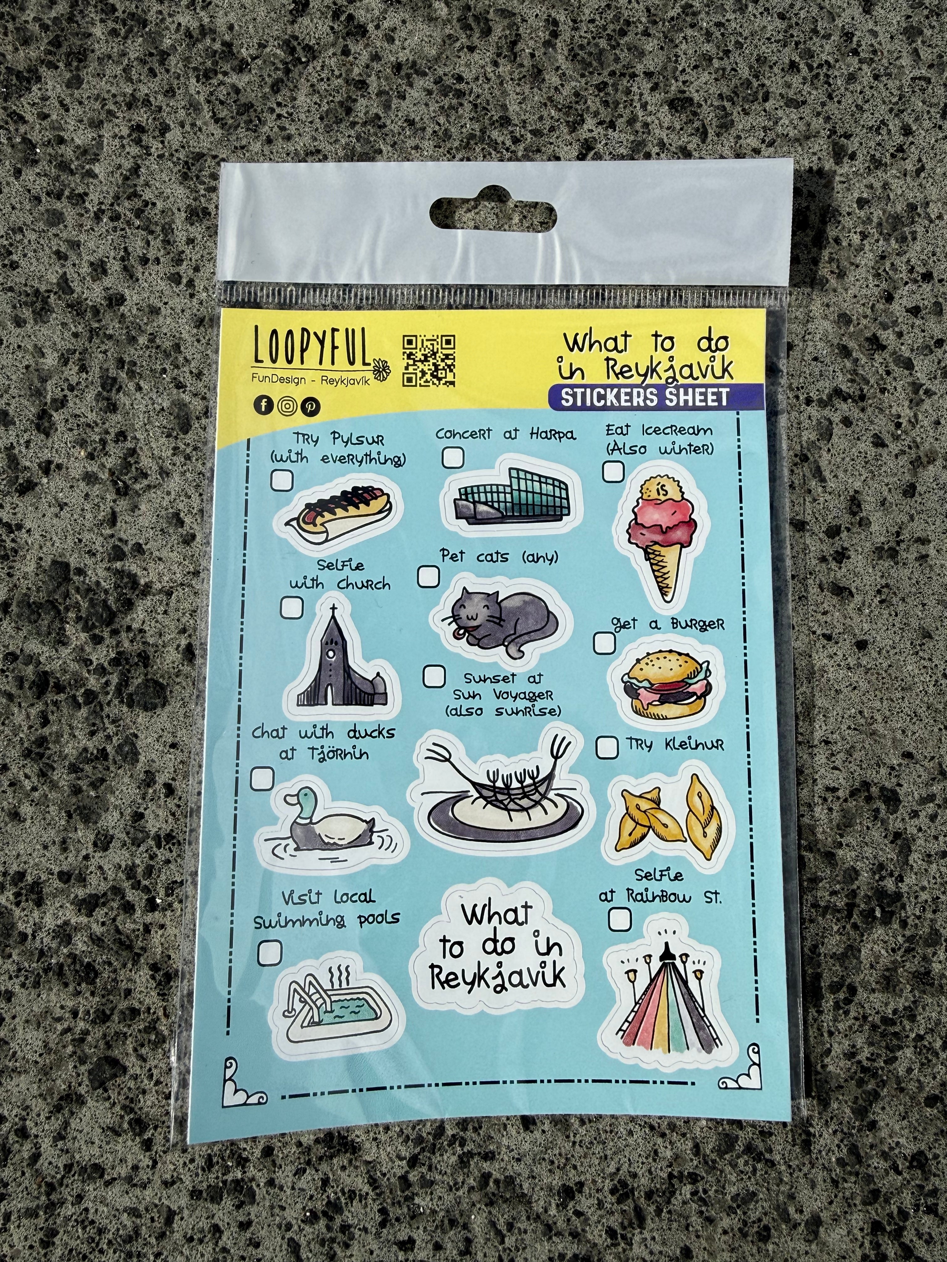 Loopyful Design límmiðar - What to do in Reykjavík