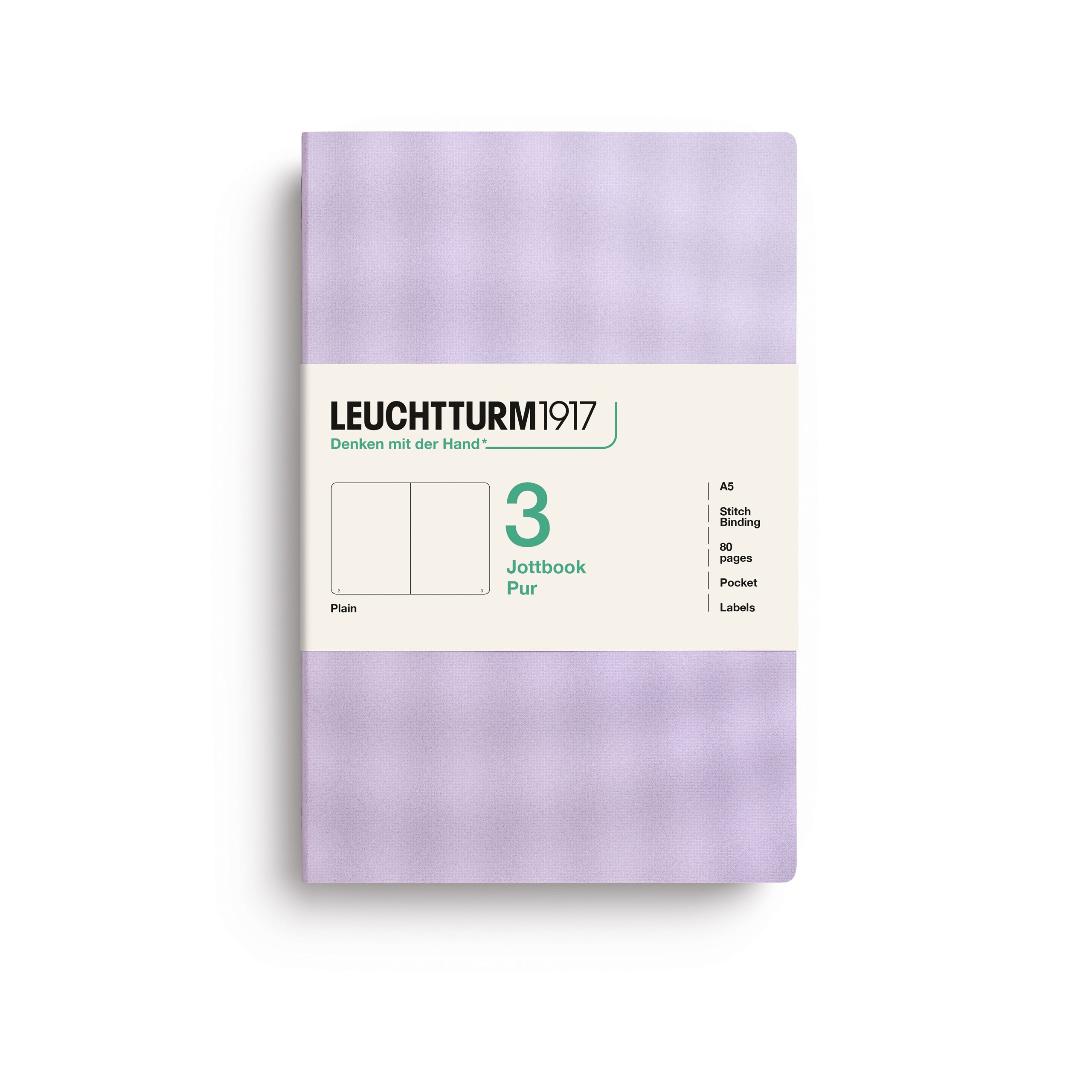 LEUCHTTURM1917 Jottbook Pur (A5) 3 í pakka auð - Lilac