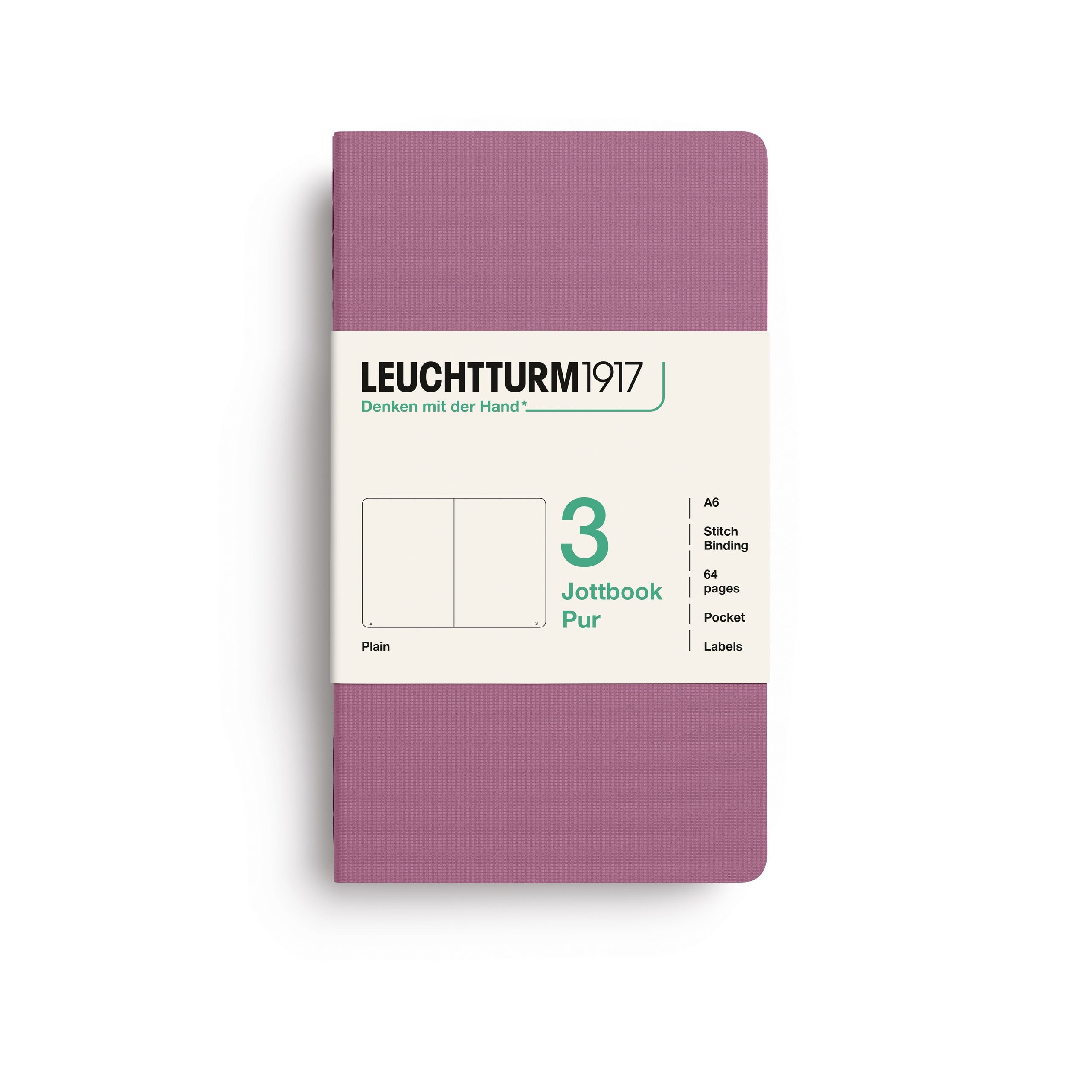LEUCHTTURM1917 Jottbook Pur (A6) 3 í pakka auðar - Dusty Rose