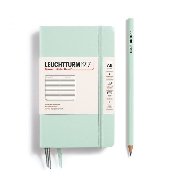 LEUCHTTURM1917 Notebook - A6 Hard Cover Mint Green (Ruled)